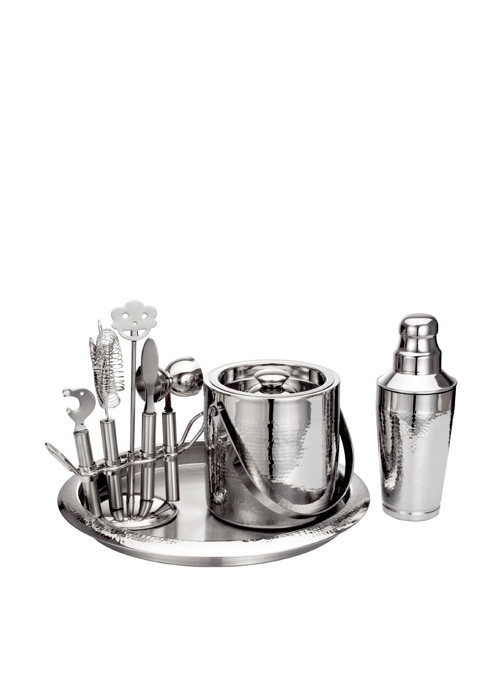 Amazon.com: Godinger Nine Piece Hammered Finish Steel Bar